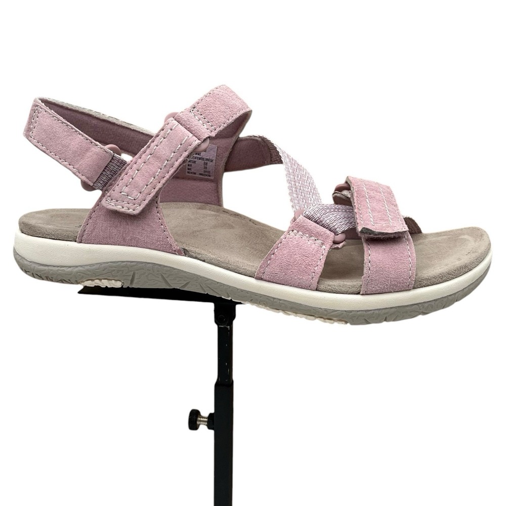 Earth Origins Womens Savoy Slade Adjustable Leather Sandals Sz 8 Wide Light Pink - Picture 13 of 13